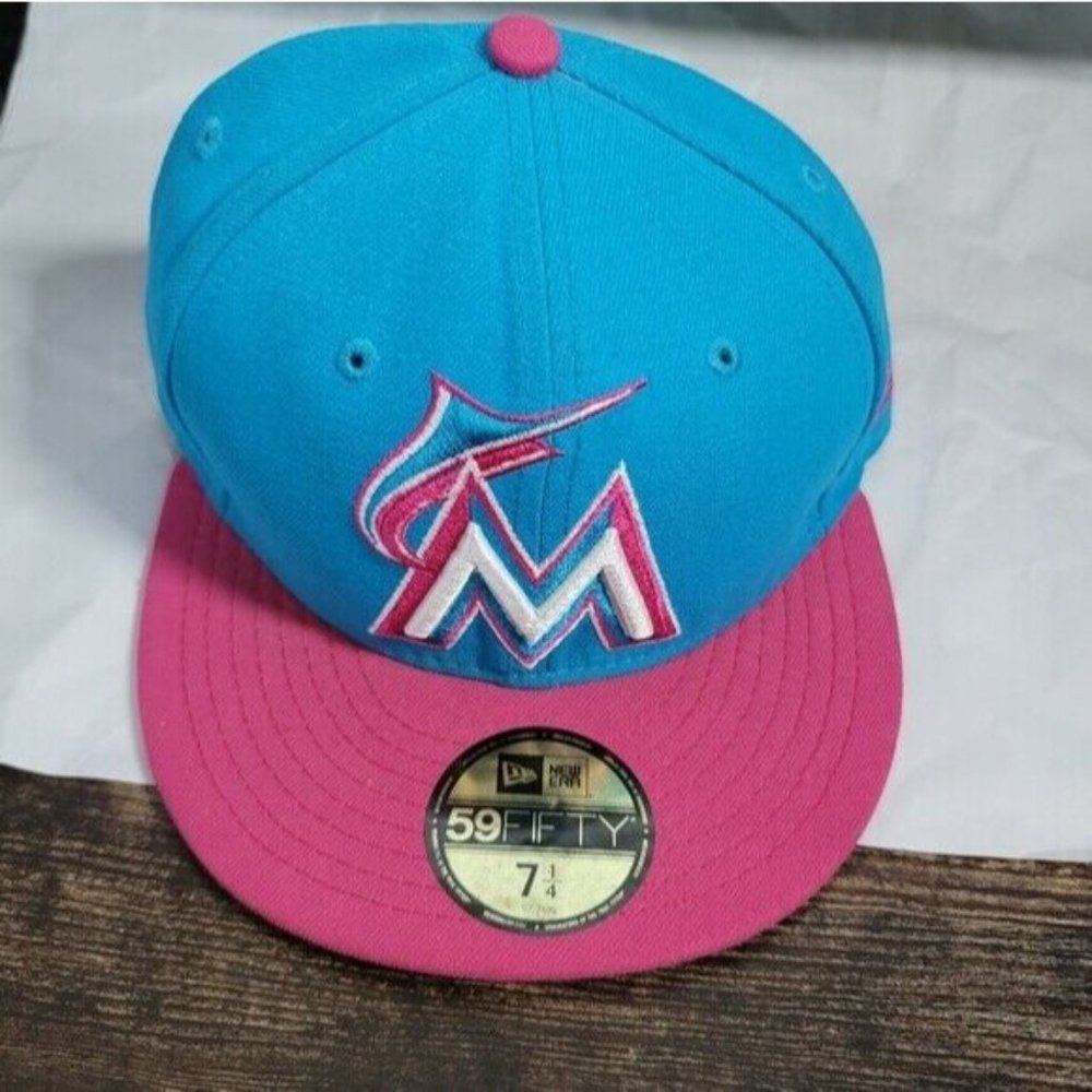 New Era Marlins Cotton Candy Colored Cap RARE COLOR COMBO